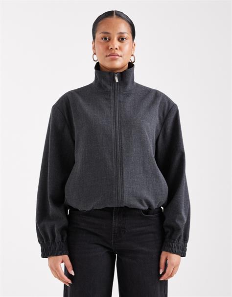 TSBINA FUNNELNECK BOMBER OTW charcoal gray