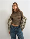 TSCAJA HIGH NECK L/S TOP JRS chocolate brown