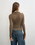 TSCAJA HIGH NECK L/S TOP JRS chocolate brown
