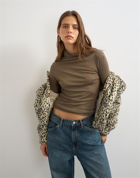 TSCAJA HIGH NECK L/S TOP JRS chocolate brown
