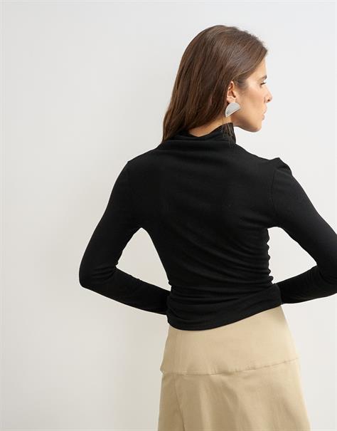 TSCAJA HIGH NECK L/S TOP JRS jet black