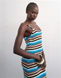 TSCAJSA SL MULTI STRIPPED MIDI KNIT DRES classic blue