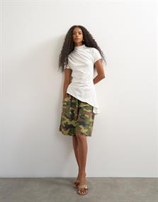 TSCAM ASYMMETRIC HIGH NECK TOP JRS ecru