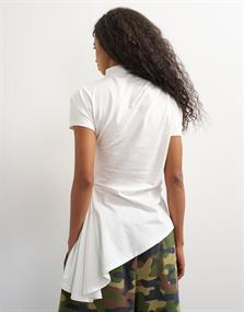 TSCAM ASYMMETRIC HIGH NECK TOP JRS ecru