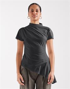 TSCAM ASYMMETRIC HIGH NECK TOP JRS jet black