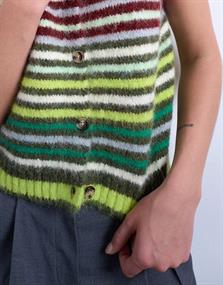 TSCARO STRIPE SL O-NECK VEST cocoa brown