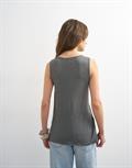 TSCLARA DRAPE SIDE TANK TOP JRS dark grey melange