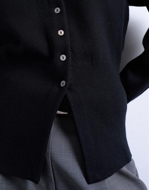 TSCOMPACT LS V-NECK CARDIGAN NOOS black