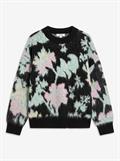 TSDENI BLURRED FLOWER JUMPER KNIT jet black