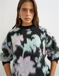 TSDENI BLURRED FLOWER JUMPER KNIT jet black