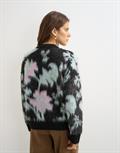 TSDENI BLURRED FLOWER JUMPER KNIT jet black