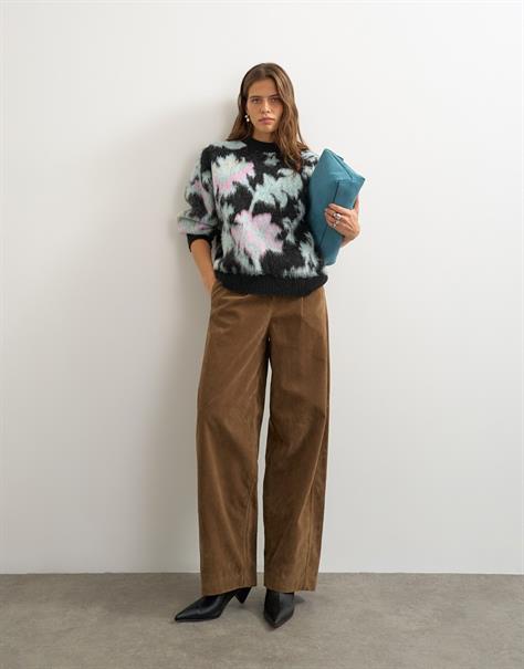 TSDENI BLURRED FLOWER JUMPER KNIT jet black