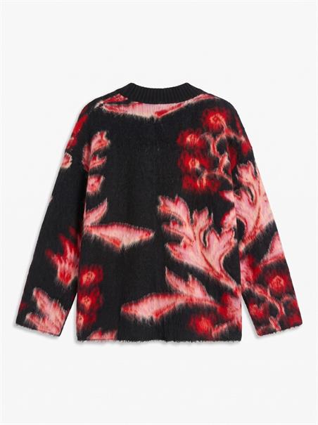 TSDIJA BRUSHED FLOWER JUMPER KNIT jet black