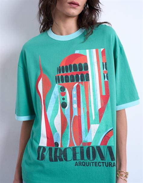 TSEMILY SS GRAPHIC OVERSIZED T-SHIRT JRS bright green