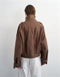 TSHABA CROPPED TRENCHCOAT OTW red heart