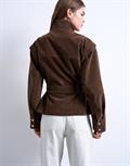 TSHARPER JACKET W. BELT brown lentil