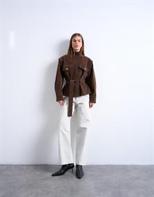 TSHARPER JACKET W. BELT brown lentil