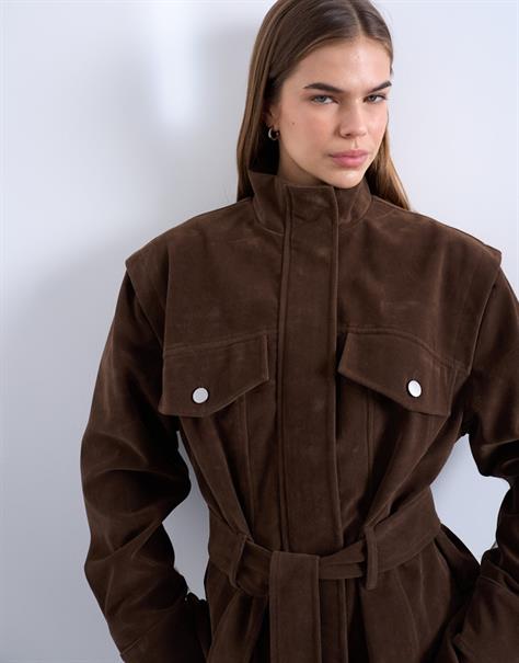 TSHARPER JACKET W. BELT brown lentil