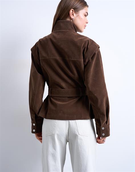TSHARPER JACKET W. BELT brown lentil