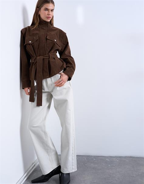 TSHARPER JACKET W. BELT brown lentil