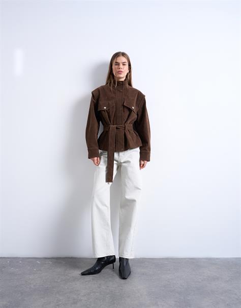 TSHARPER JACKET W. BELT brown lentil