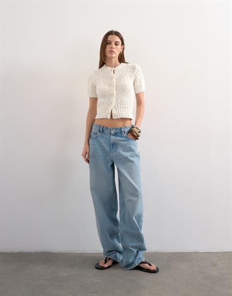 TSIVY SS COLLAR CARDIGAN pearled ivory