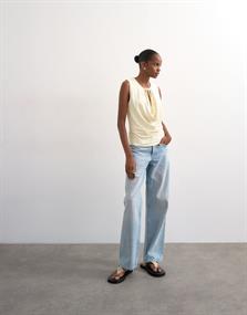 TSJANNA SLINKY COWL TOP JRS buttercream