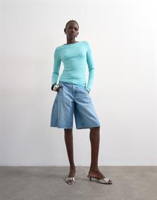 TSJOA DENIM BARREL JORT MB medium blue denim