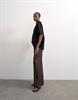 TSJOSA CRINKLE WIDE LEG TROUSERS JRS chocolate brown