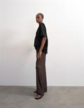 TSJOSA CRINKLE WIDE LEG TROUSERS JRS chocolate brown