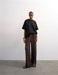 TSJOSA CRINKLE WIDE LEG TROUSERS JRS chocolate brown