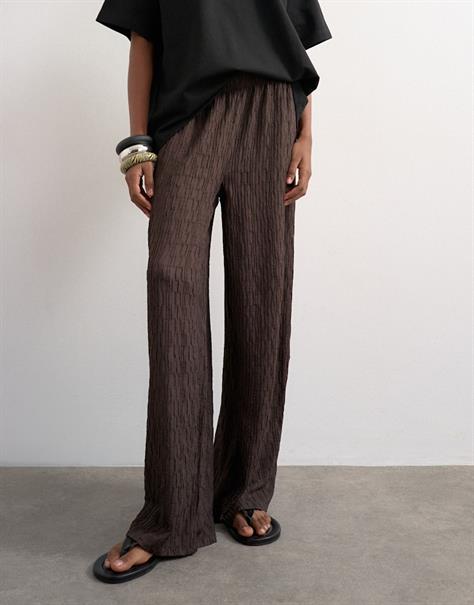 TSJOSA CRINKLE WIDE LEG TROUSERS JRS chocolate brown