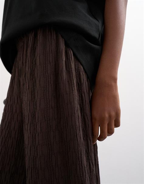 TSJOSA CRINKLE WIDE LEG TROUSERS JRS chocolate brown