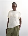 TSKAIA KNITTED ASYMETRIC TOP ivory cream