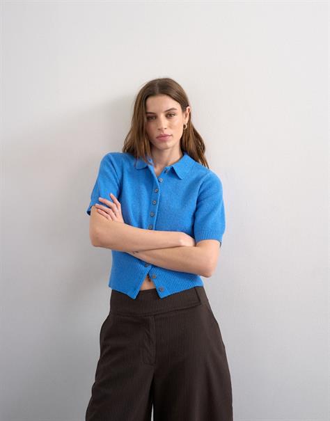 TSKYLIE SS CINCH WAIST POLO PULLOVER classic blue