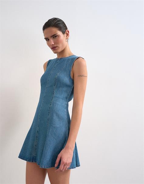 TSLENA SL MINI DNM DRESS medium blue denim