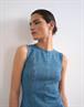TSLENA SL MINI DNM DRESS medium blue denim