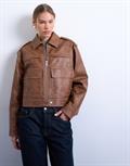 TSMADISON ZIPPER COATED JACKET brown lentil