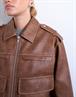 TSMADISON ZIPPER COATED JACKET brown lentil