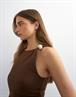 TSMINDY RUCHED TANK TOP JRS chocolate brown