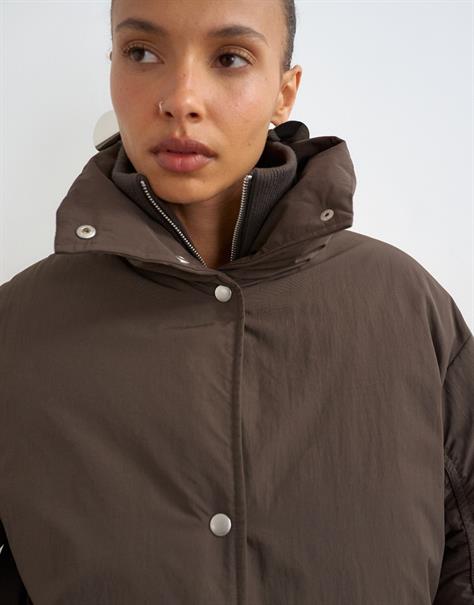 TSPEDRO DOUBLE COLLAR PUFFER JACKET OTW chocolate brown