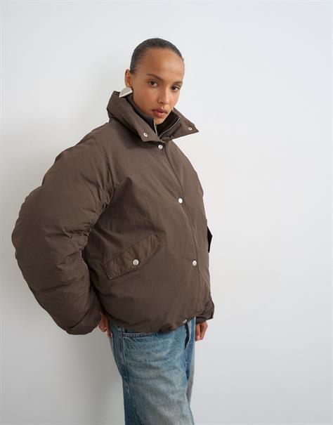 TSPEDRO DOUBLE COLLAR PUFFER JACKET OTW chocolate brown