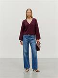 TSRENE LS CARDIGAN KNT NOOS burgundy