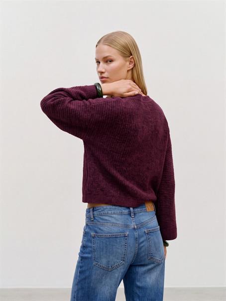 TSRENE LS CARDIGAN KNT NOOS burgundy