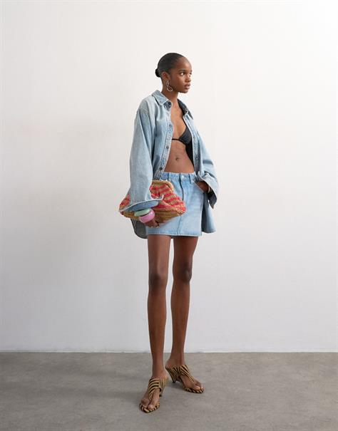 TSSILJE HR MINI DNM SKIRT BLEACH bleached sand