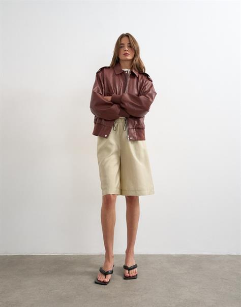TSSUMMI COATED BOMBER OTW burgundy