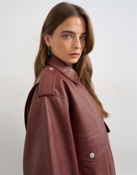 TSSUMMI COATED BOMBER OTW burgundy
