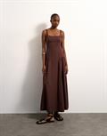 TSSVEA SL MAXI DRESS WVN chocolate brown