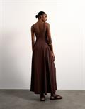 TSSVEA SL MAXI DRESS WVN chocolate brown