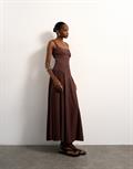 TSSVEA SL MAXI DRESS WVN chocolate brown